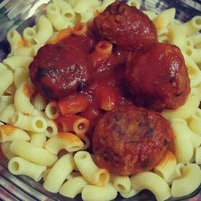  كُرات اللحم الحمراء مع معكرونة❤