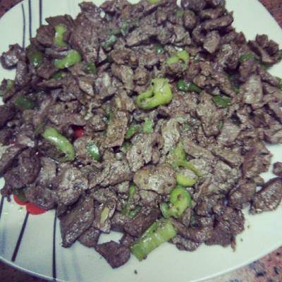  كبده بالفلفل الاخضر الحار والثوم 