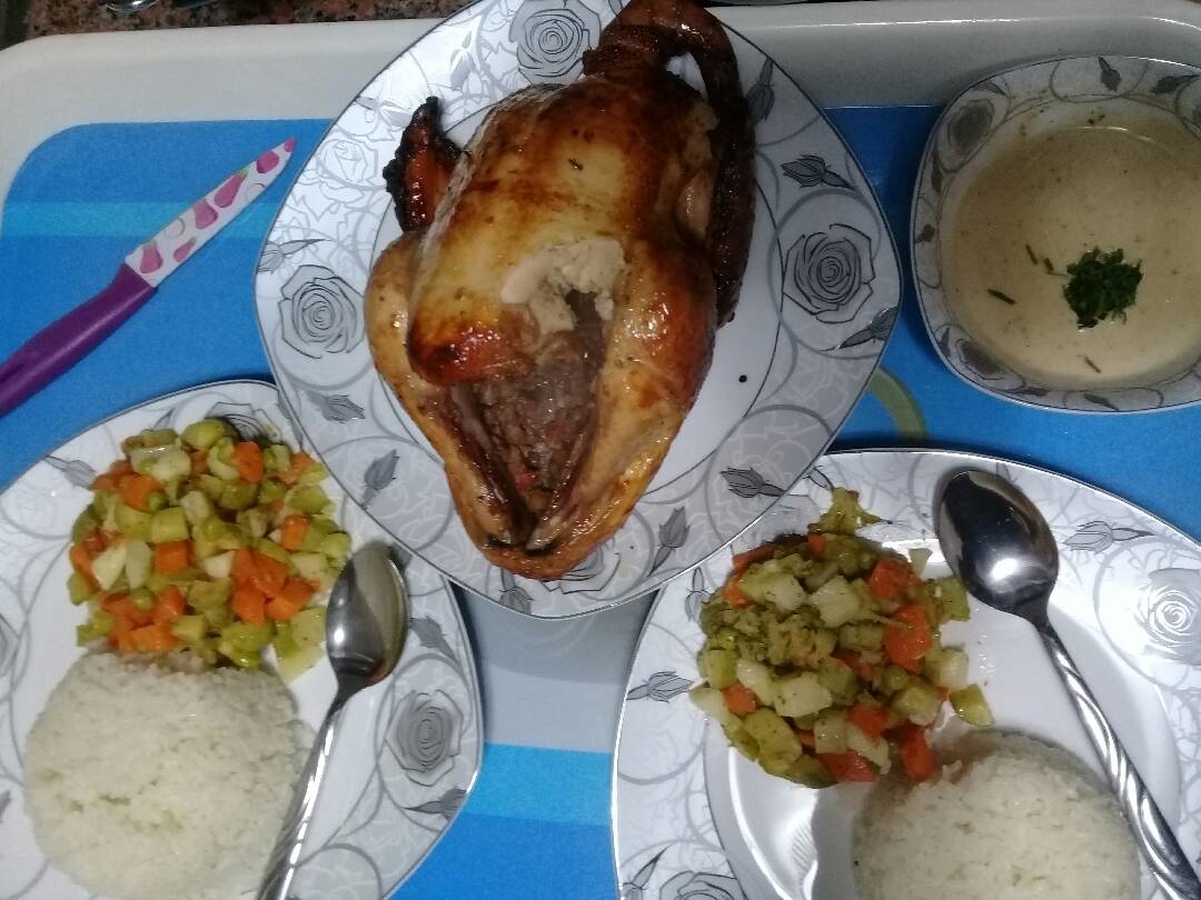  فراخ مشوية مع خضار سوتيه 