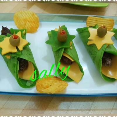  كريب بالكفتة والجبن الشيدر 