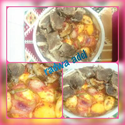  صينية البطاطس واللحم في الفرن 