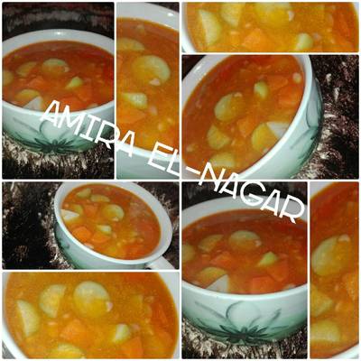 شوربة بالخضار علي طريقتى 