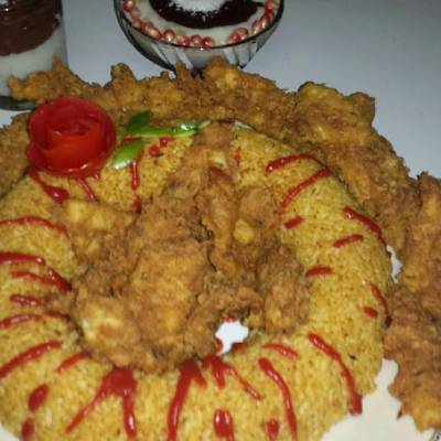  رز الريزو وفراخ مقرمشه 