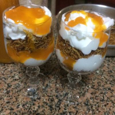  كنافه بالكريمه والمانجه 