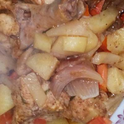  صينية الدجاج بالبطاطس والطماطم 