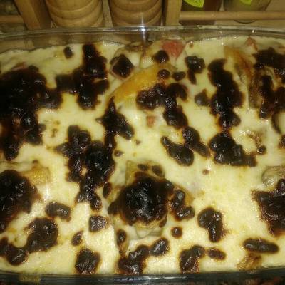  أعشاش المكرونة بالدجاج والبشاميل 