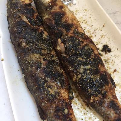  سمك طوبار مشوي علي الفحم 