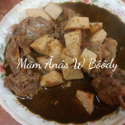  القلقاس باللحمه 