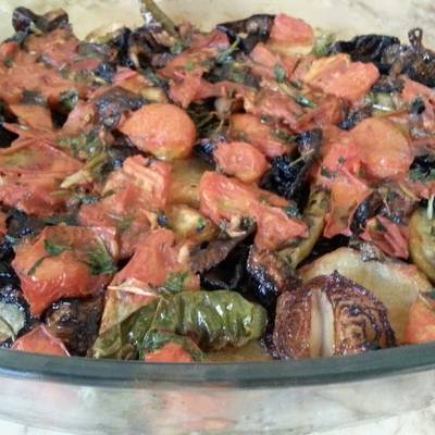  مسقعه سهله وبدون لحم 