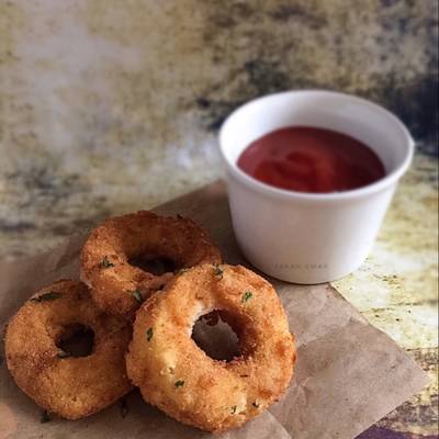  حلقات البصل بالموزاريلا 