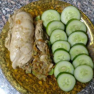  رول الدجاج بالخضار وصوص الليمون 