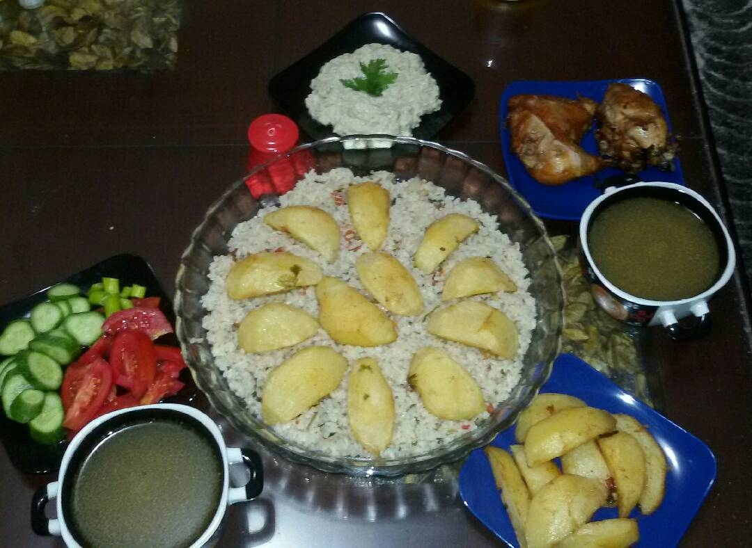  بطاطس بالارز 