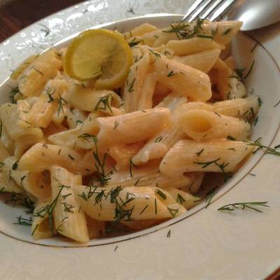  مكرونه بصوص الليمون والمسطرده 