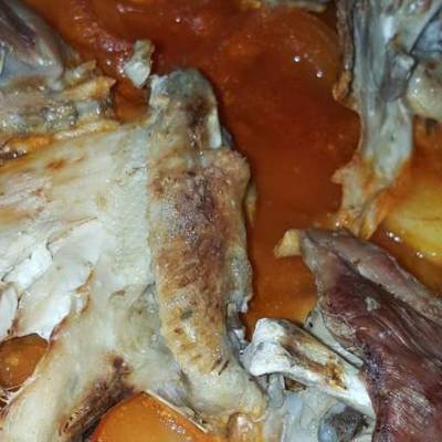  صينيه بطاطس بالفراخ فالفرن 