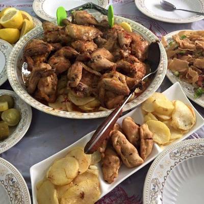  صينية البطاطا مع الدجاج 