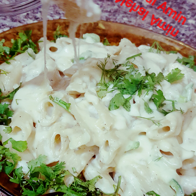  مكرونه بصوص الزبادى والثوم 