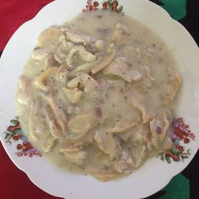  شرايح الفراخ بالمشروم والوايت صوص 