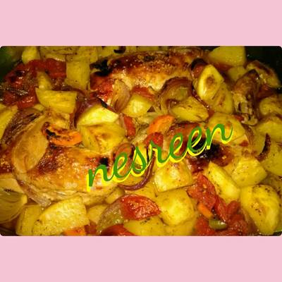  صينيه دجاج بالبطاطس فرن 