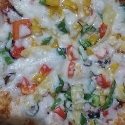  بيتزا الخضار بالعجينة الدهبية 