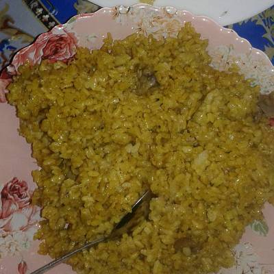  ارز الكركم بكبدة وقنصة الفراخ 