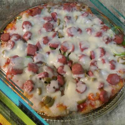  بيتزا بنقانق الدجاج 